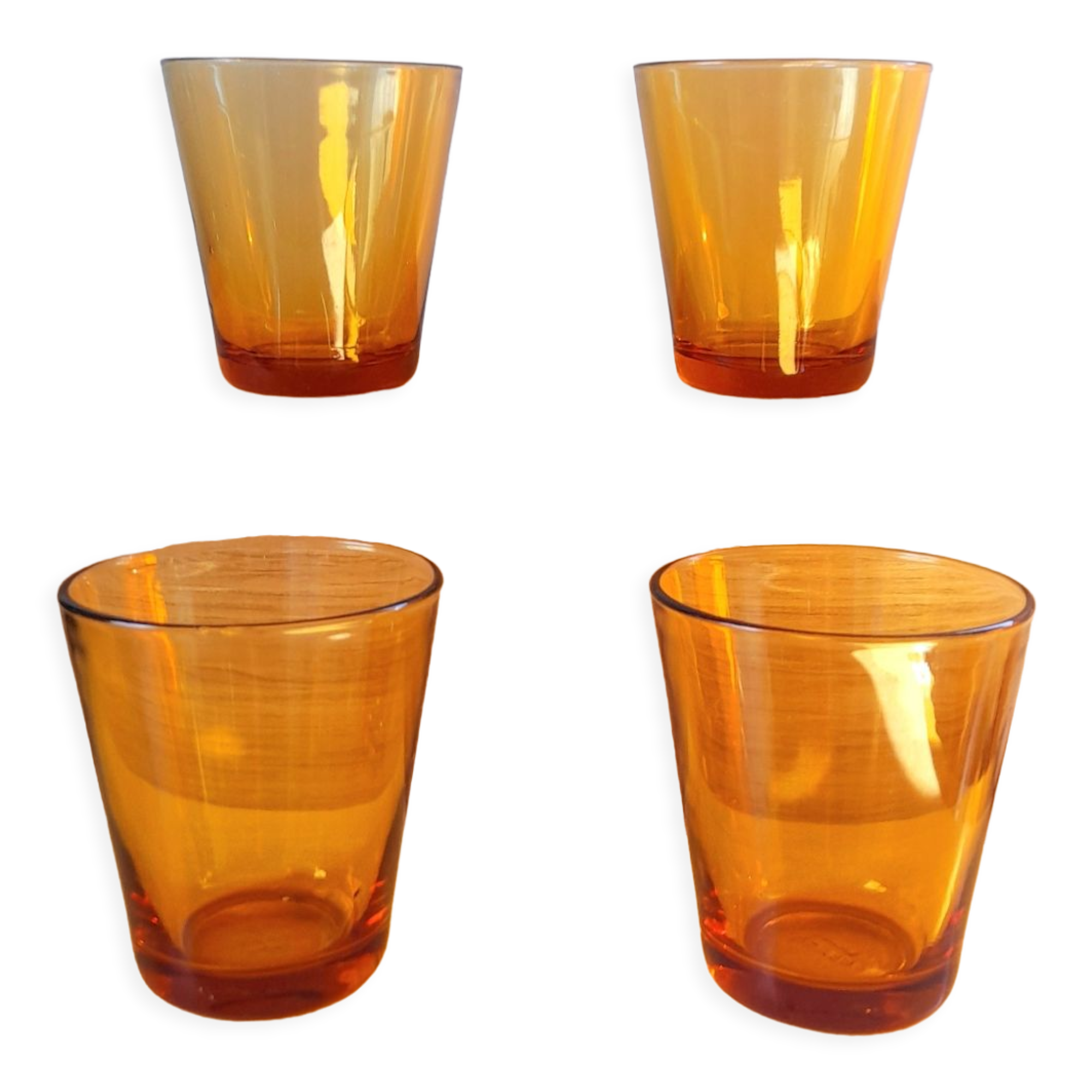 Verres ambrés Vereco 70s