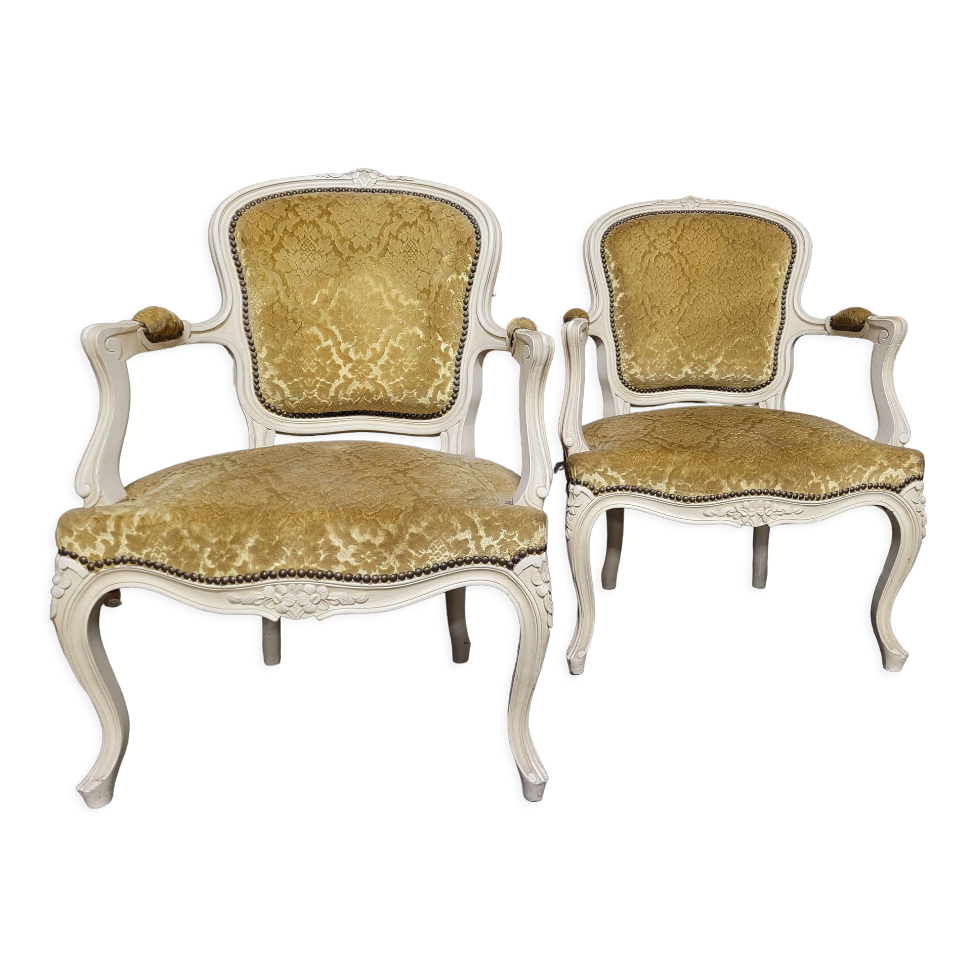 Pair of armchairs cabriolet louis xv