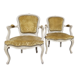 Pair of armchairs cabriolet louis xv