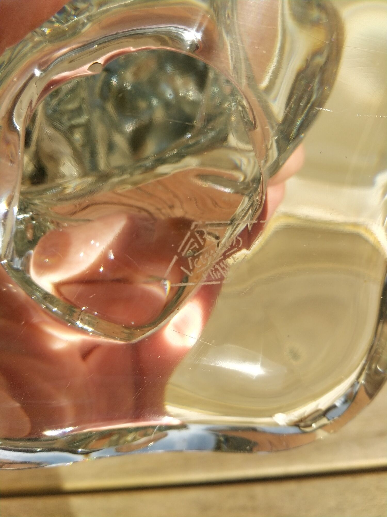 Lampe en cristal de Vannes forme libre , vintage