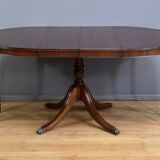 English Style Mahogany Extendable Pedestal Table - 1960