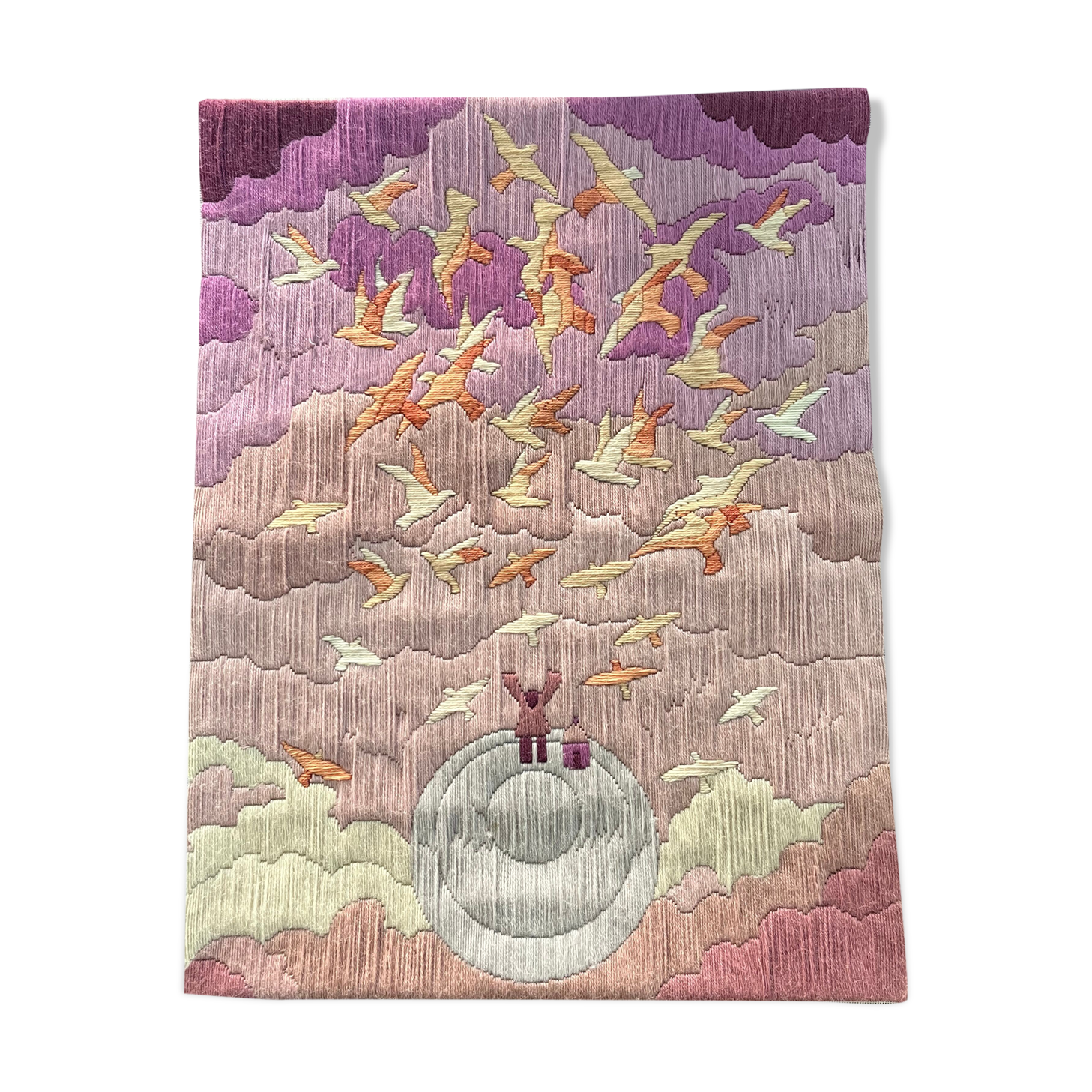 Canvas tapestry vintage oiseleur du monde