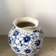 White and blue ceramic vase