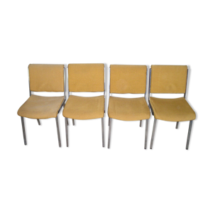 Set de 4 chaises métal - tissu