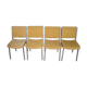 Set of 4 chrome metal chairs and 1970 fabric