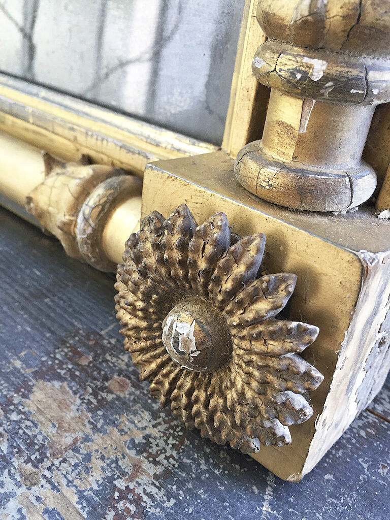 18th century mercury mirror 119x56cm