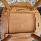 Set of 4 Baumann wooden chairs, 1950-60