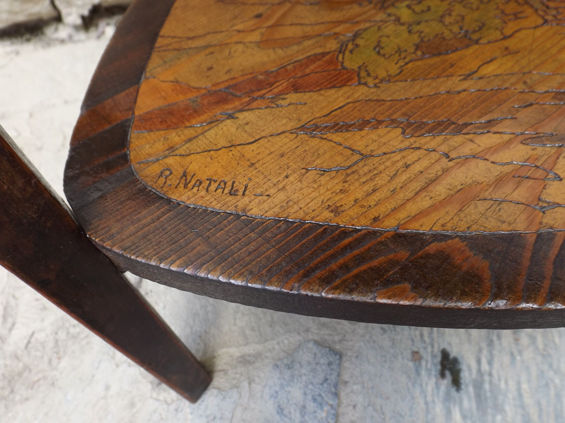 Table tripod art nouveau double trap