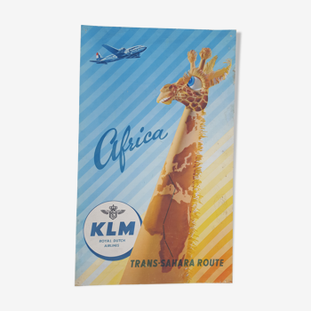 Affiche originale compagnie d'aviation Klm