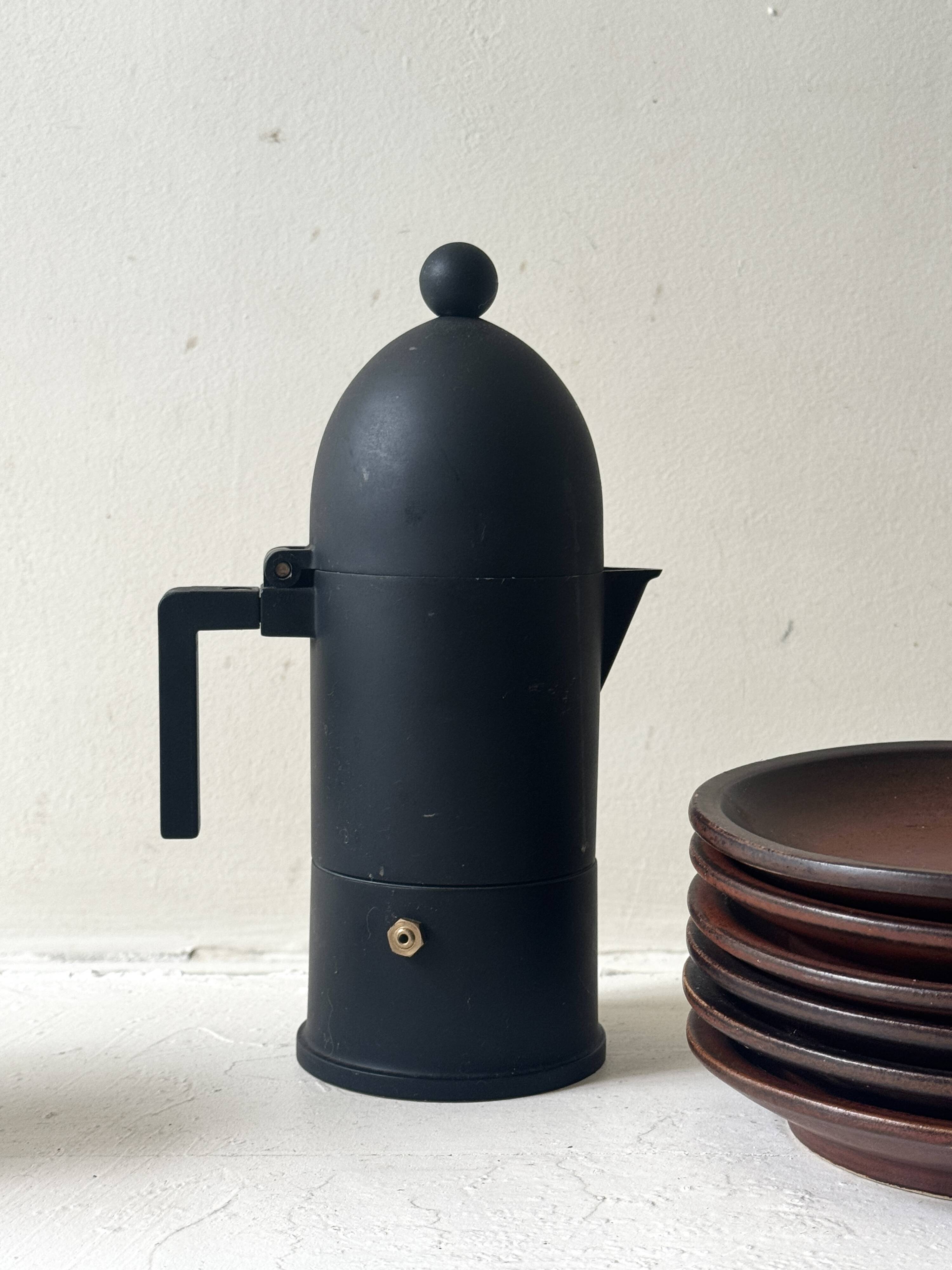 Black coffee maker design "La Cupola", Aldo Rossi for Alessi Italy 1988