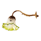 Gilt Bronze Wall Light With Green Ruffled Tulip