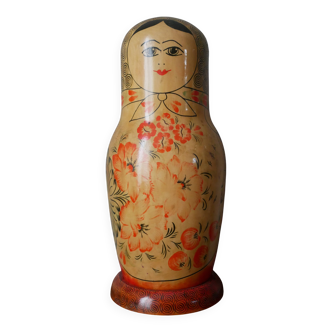 Large vintage handmade Russian doll bottle cover collectible decoration