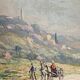 Landscape painting view from the village of Les Angles, Gard, Avignon, Hurard 1887-1956