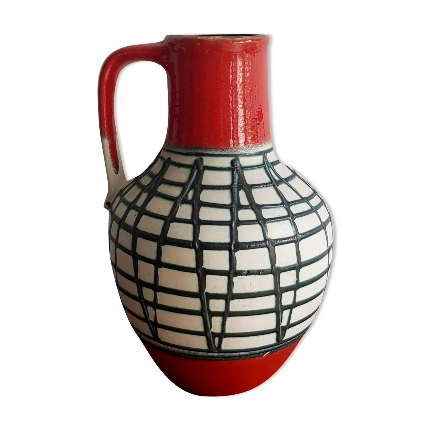 Red and green vase West Germany