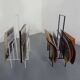 Steel magazine or record racks, 1960s, set of 2