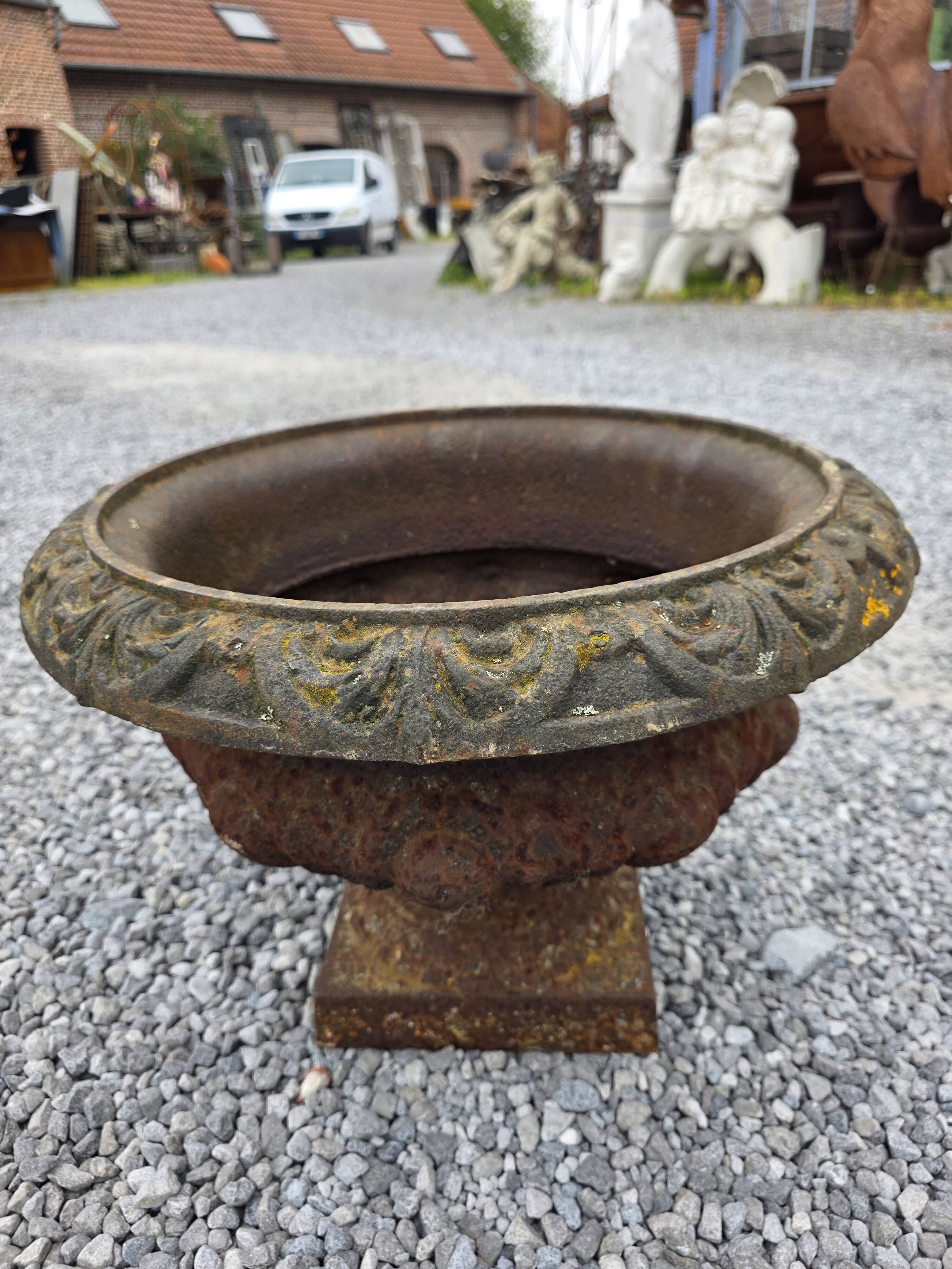 19th-century cast iron medical vase