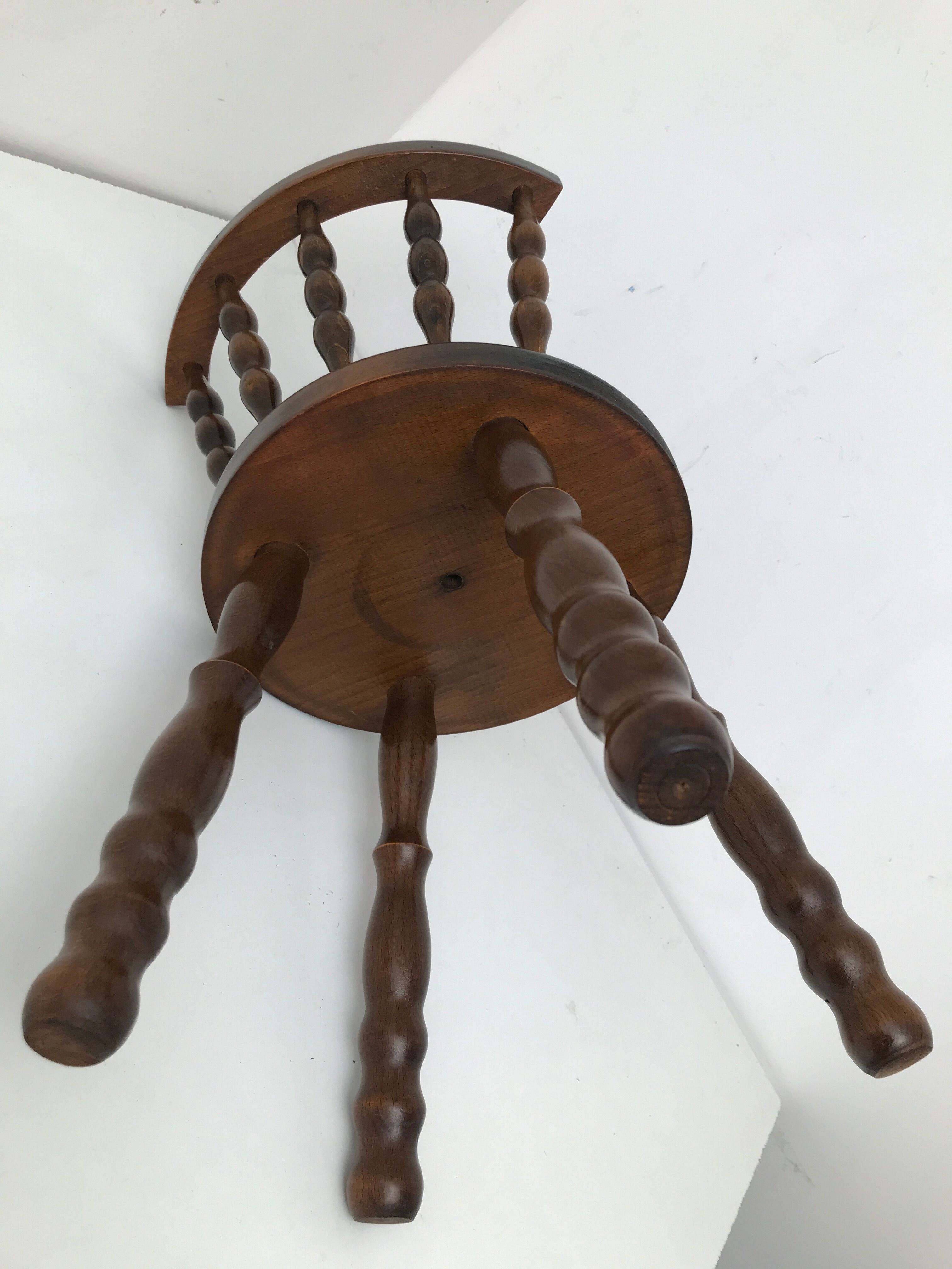 Old wooden child chair turned