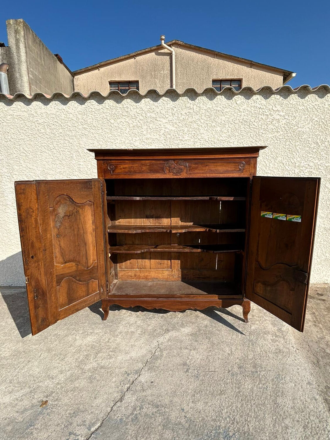 Antique wardrobe Louis XV style walnut