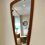 Scandinavian mirror in free form teak circa 1960 78x34cm