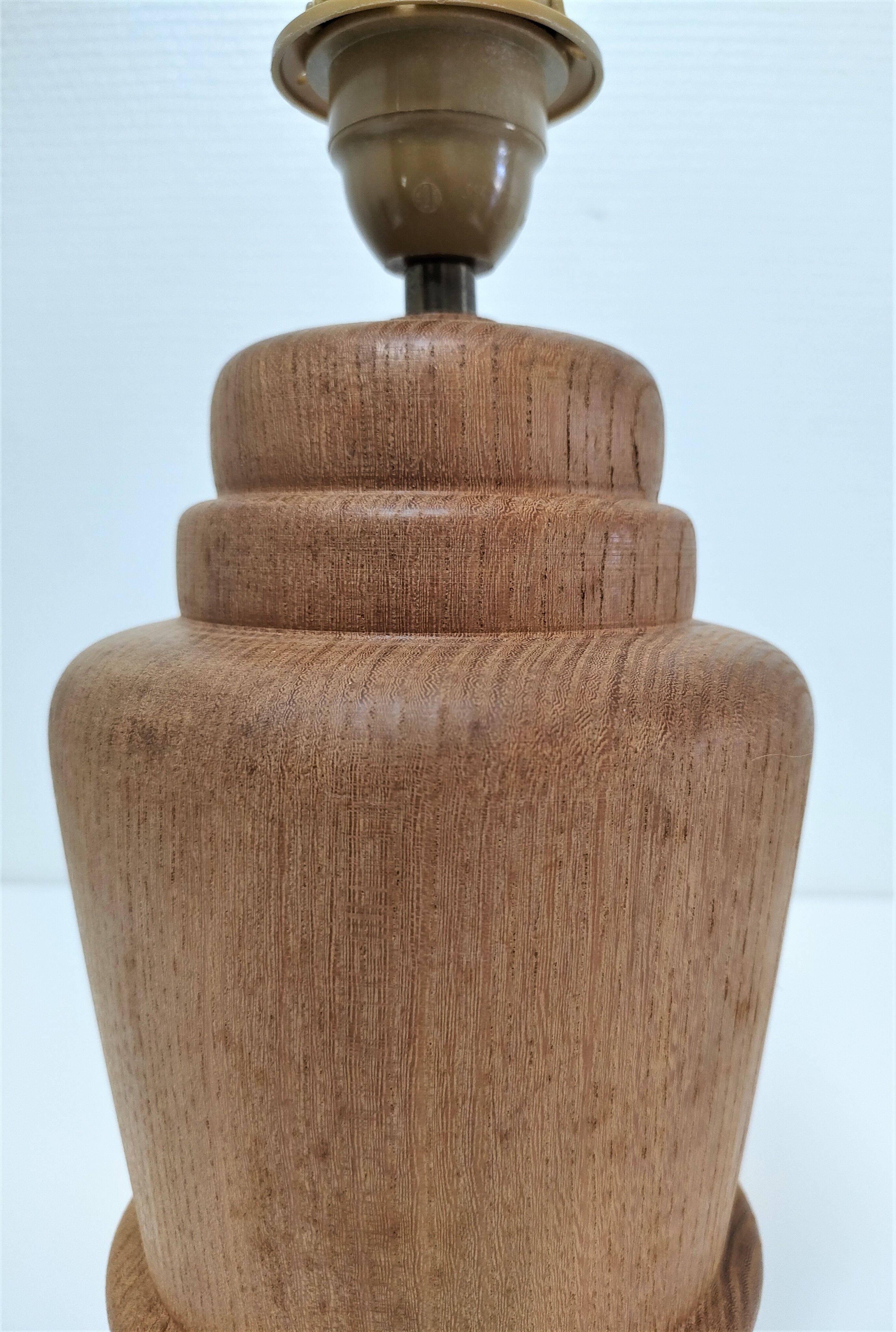 Lamp foot shape potiche solid wood turned vintage