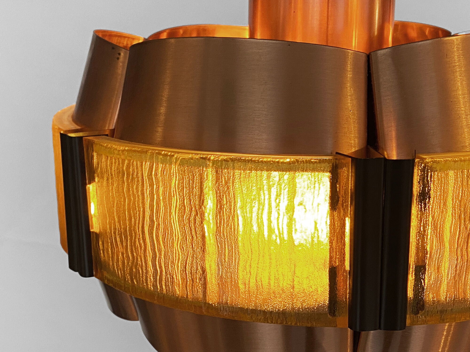 Copper pendant light by Werner Schou for Coronell Elektro. Denmark 1960s