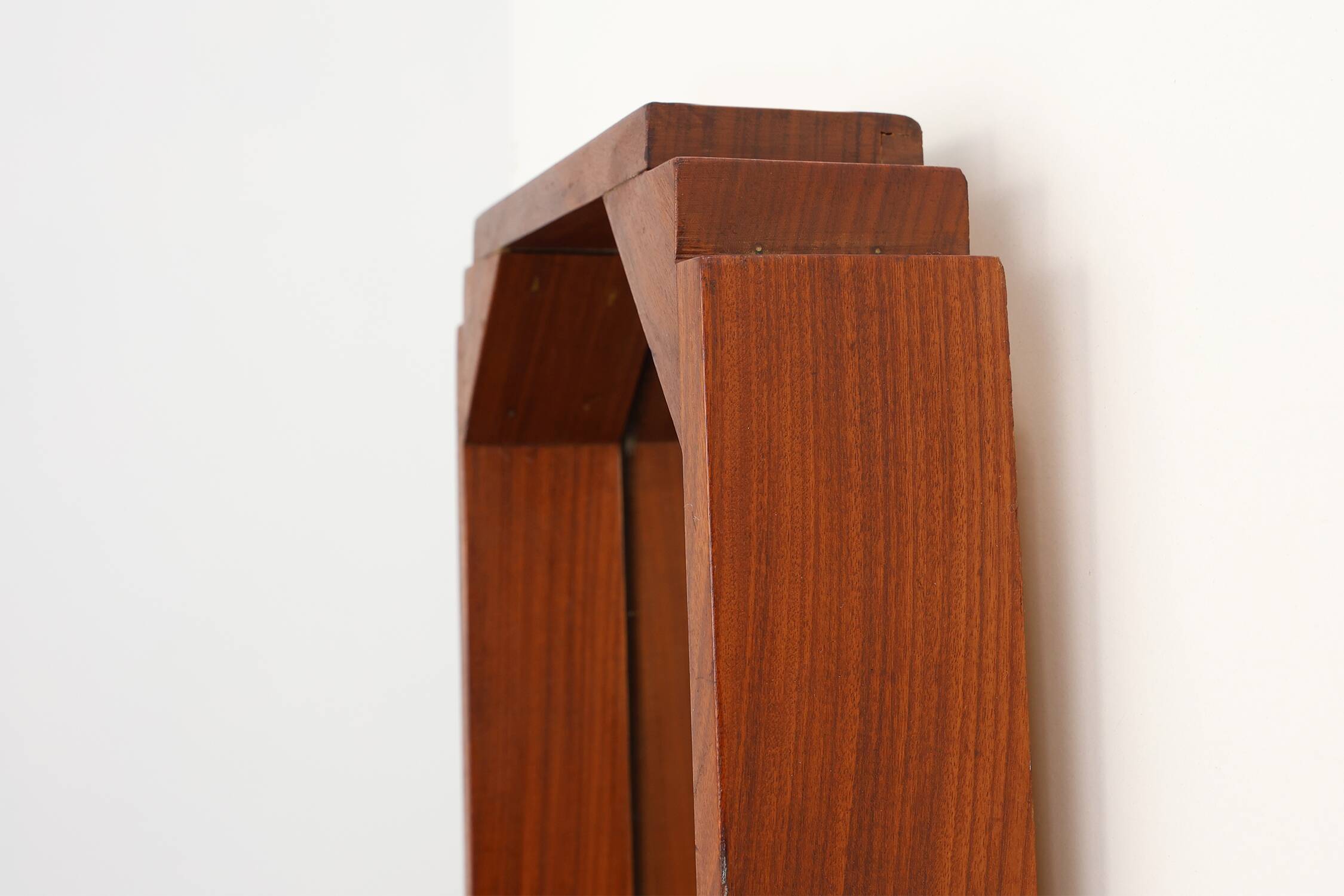 Geometric octagonal wooden Art Deco mirror, Italy ca. 1925
