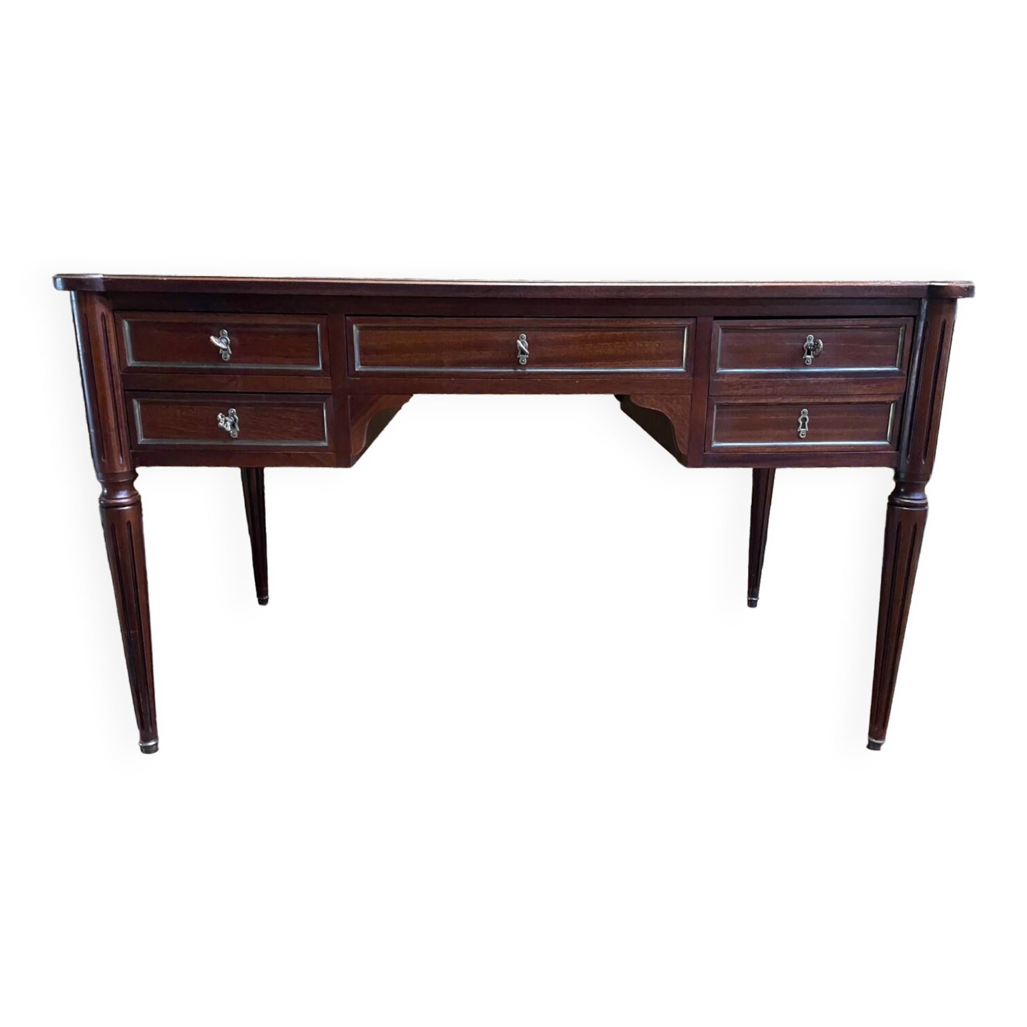 Louis XVI style mahogany flat desk