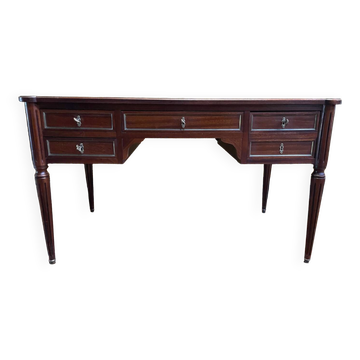 Bureau plat de style Louis XVI acajou