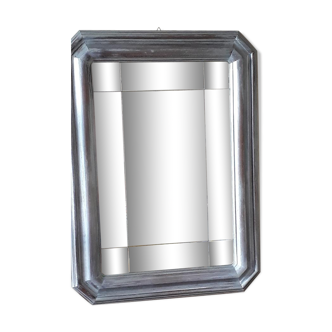 Silver patinated teak mirror 57x76cm