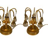Brass crystal table lamps
