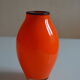 Vase vintage glass orange mouth blow murano italy