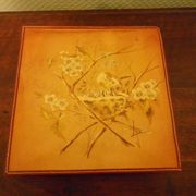 Box of 12 knife holders in silver metal, shape of canrds, 60s