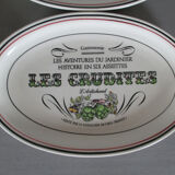 6 plates Gien raw vegetables the adventures of the gardener the collector
