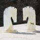 Vintage white onyx bookends – Horse heads