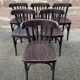 set of 6 Viennese chairs curved wood restaurant Paris bistro Fischel 1960