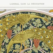 Affiche “Paons et vigne”, d’après une lithographie art nouveau de 1897
