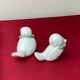 Pair of miniature white birds in ancient ceramics