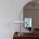 "Tris" glass table lamp by Fontana Arte from the Space Age with a chrome base, Italy, circa 2000.