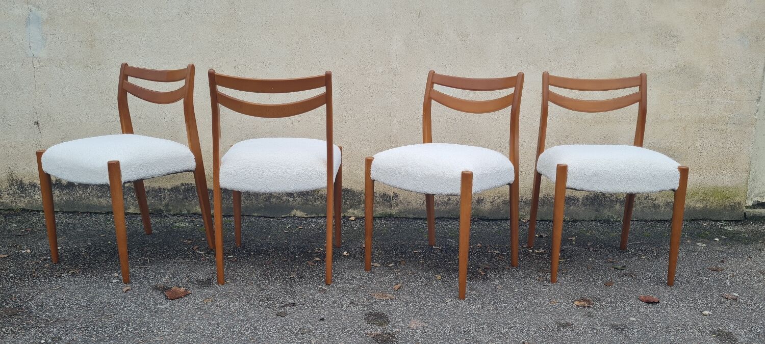 Set of 4 Scandinavian teak chairs