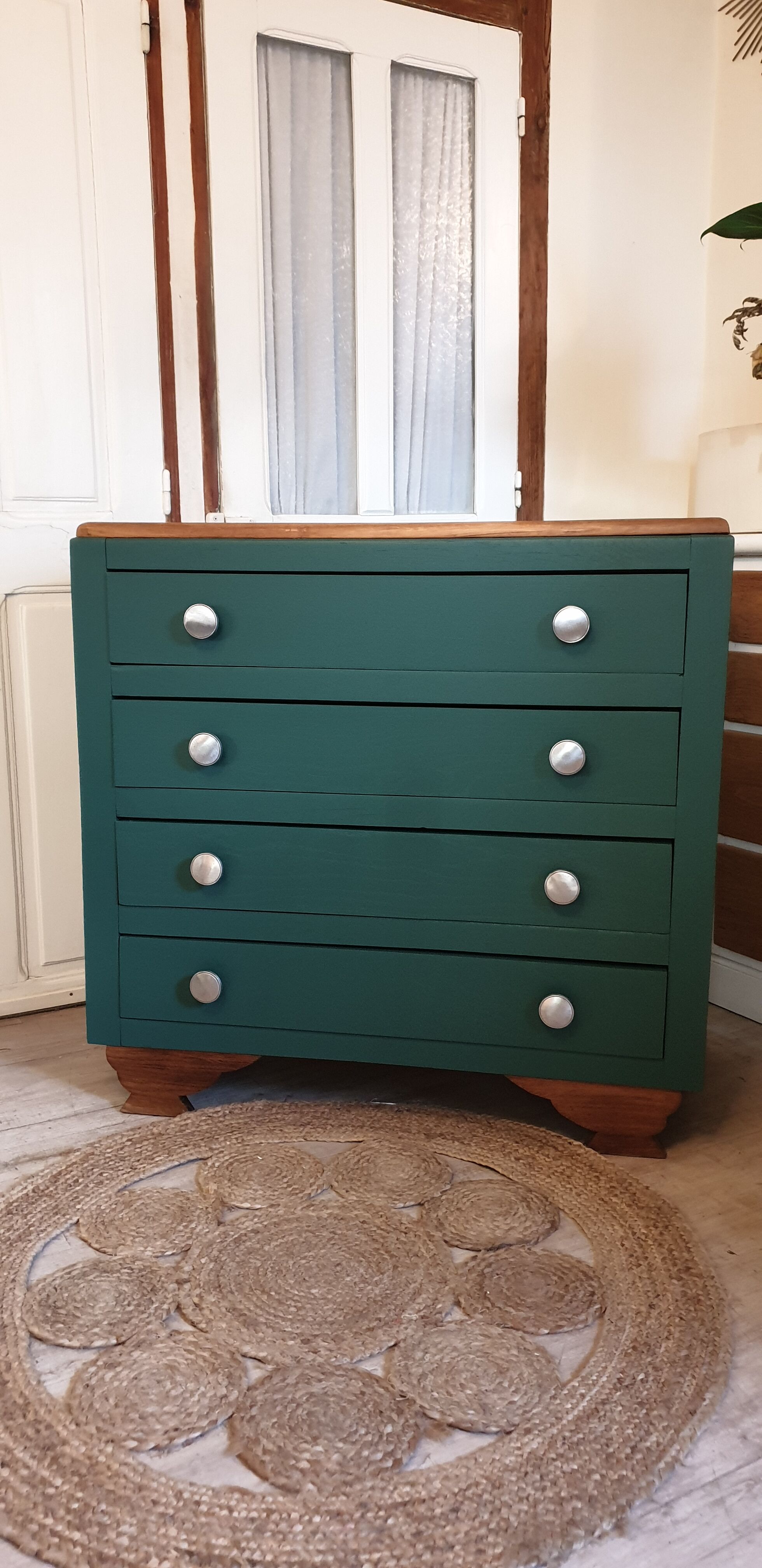 Art Deco green chest of drawers