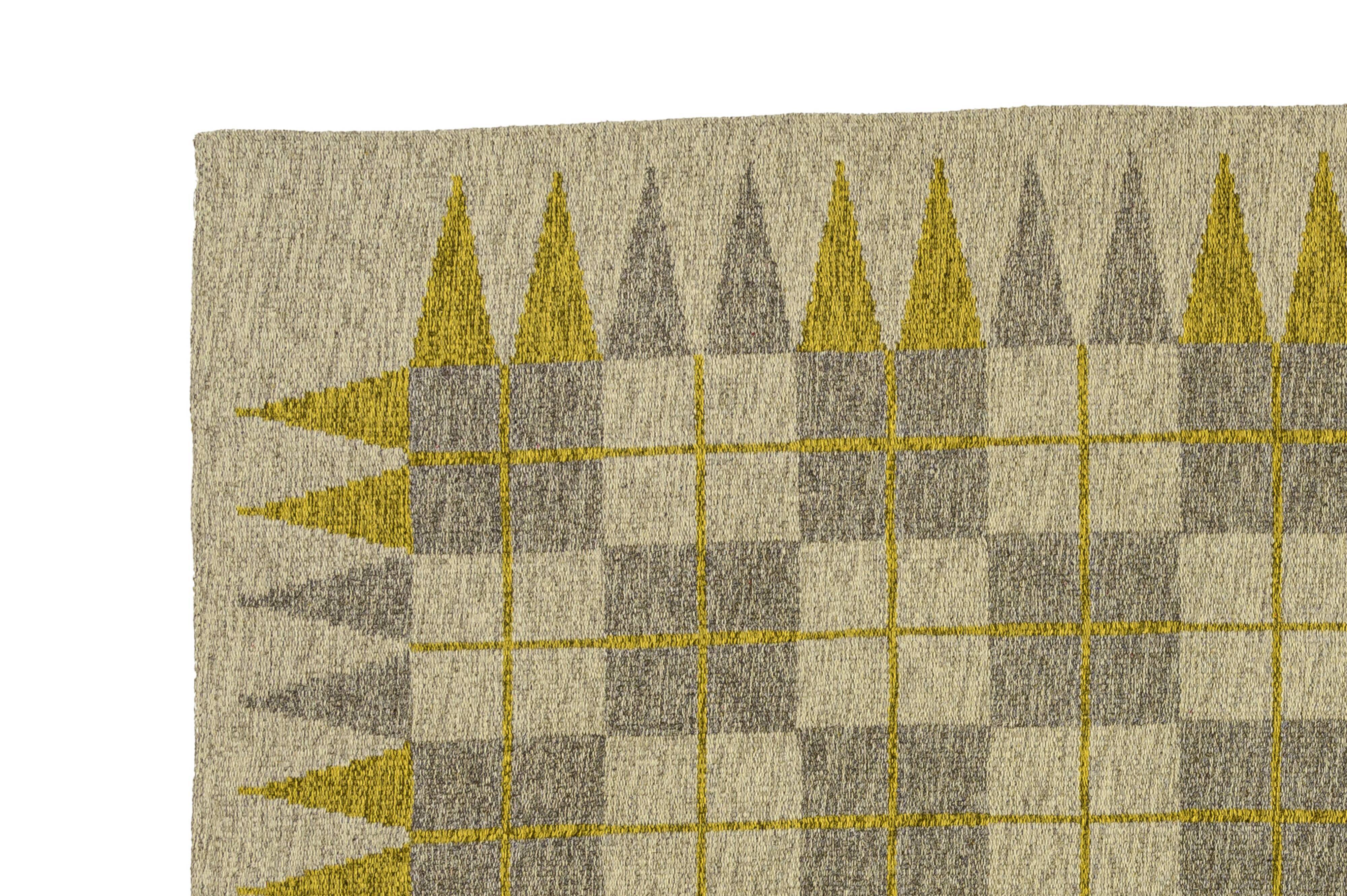 Scandinavian 20th century modern flat weave rug, 234 X 157 cm (92 X 62 in)