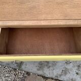 Art Deco chest of drawers in raw oak and yellow