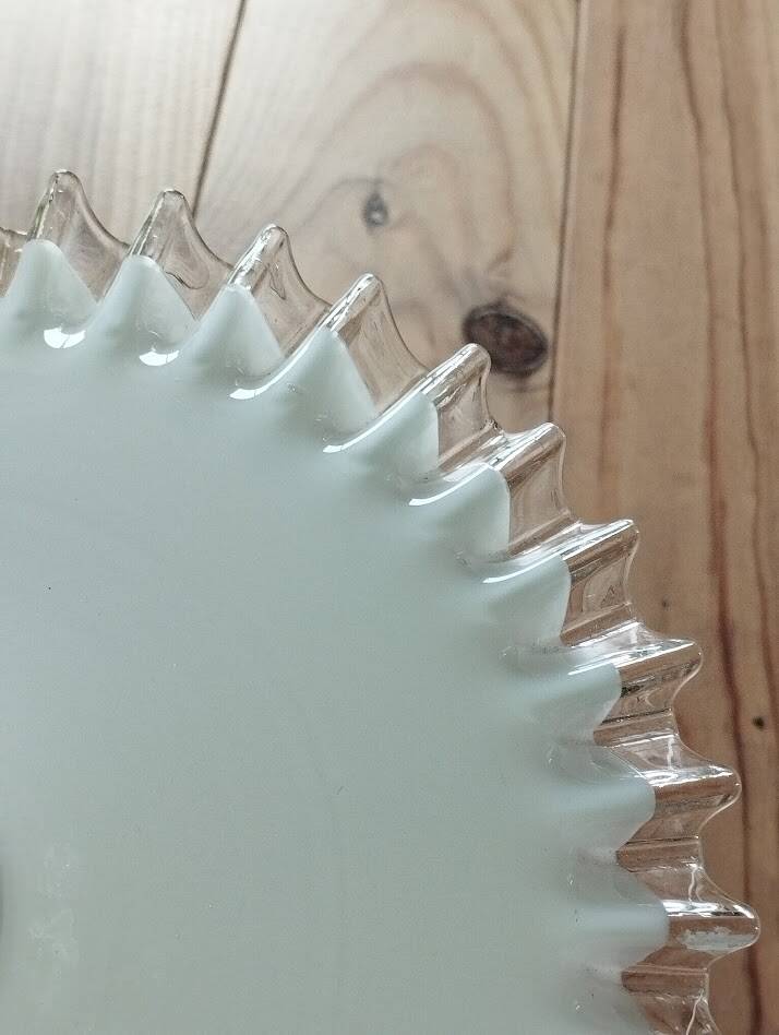 Vintage opaline lampshade (flat scalloped shape)