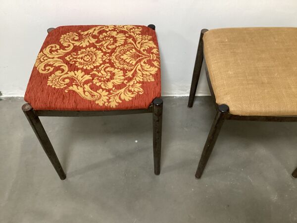 Deux tabourets tubulaire en acier