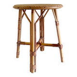 Rattan and cane stool - mid-20th century