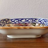 Small square Gien earthenware dish/trinket tray with peony decoration