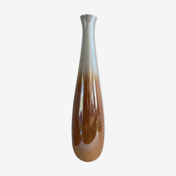 Vase haut 76cm porcelaine émaillé bicolore