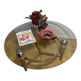 Table basse Rocket en bois et verre, 1970