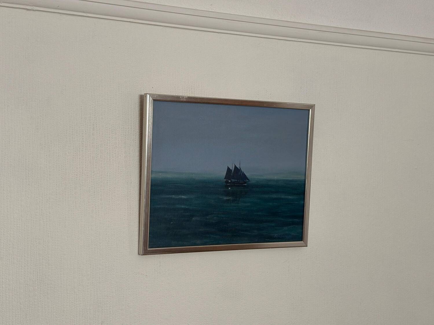 Swedish Oil on Canvas – “Sailboat at Sea”