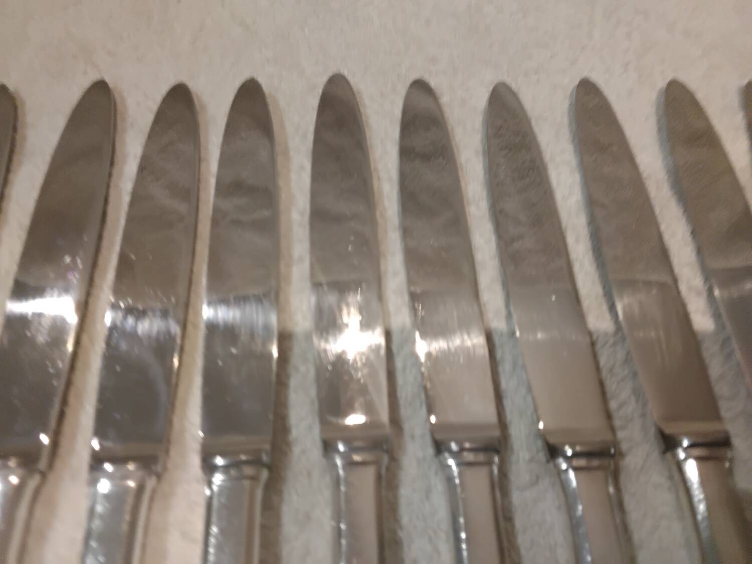 12 silver plated table knives, Francia goldsmith, single-flat, 24.7cm